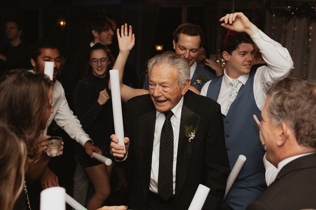 Grandpa dancing at the reception party