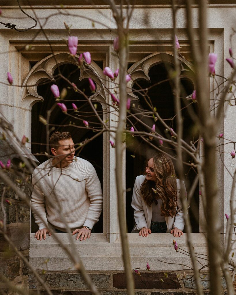 A couple in love, Princeton University engagement photos