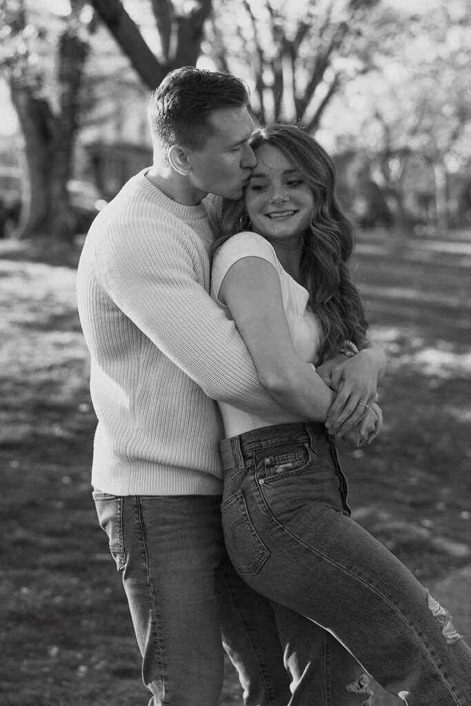 A couple in love, Princeton University engagement photos