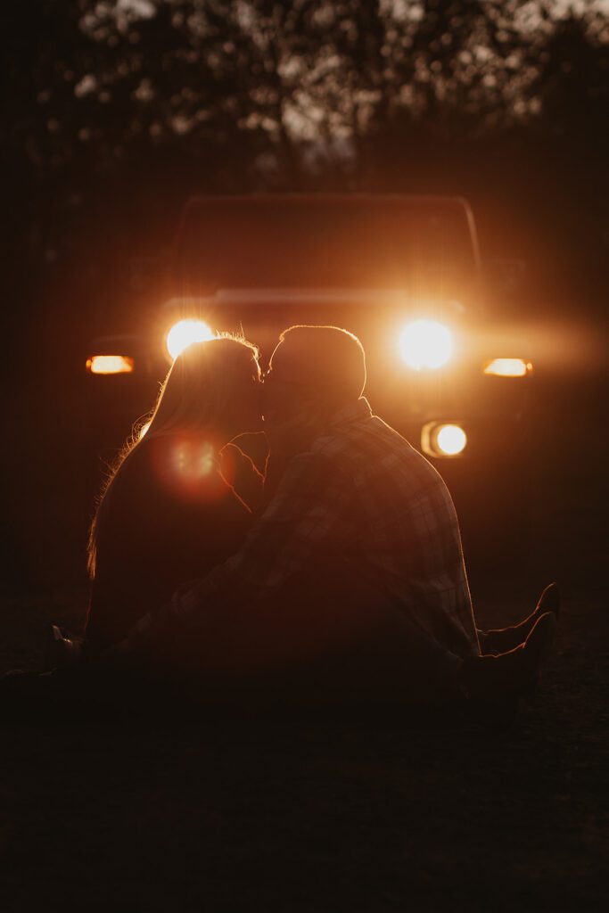 candid nighttime engagement photos