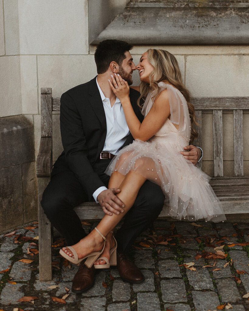 Playful and candid engagement photos in PA