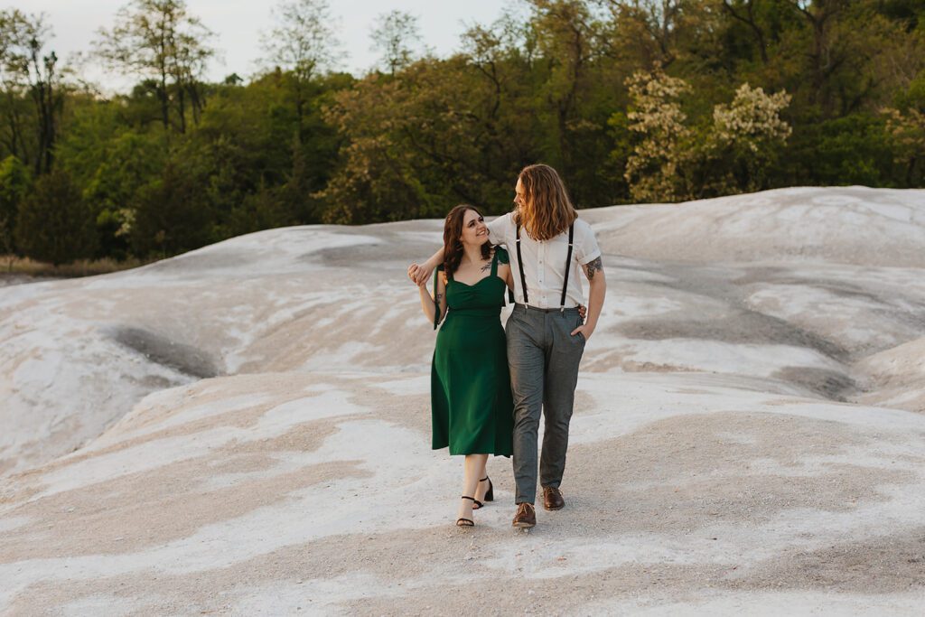 Sweet engagement photo at the White Cliffs of Conoy