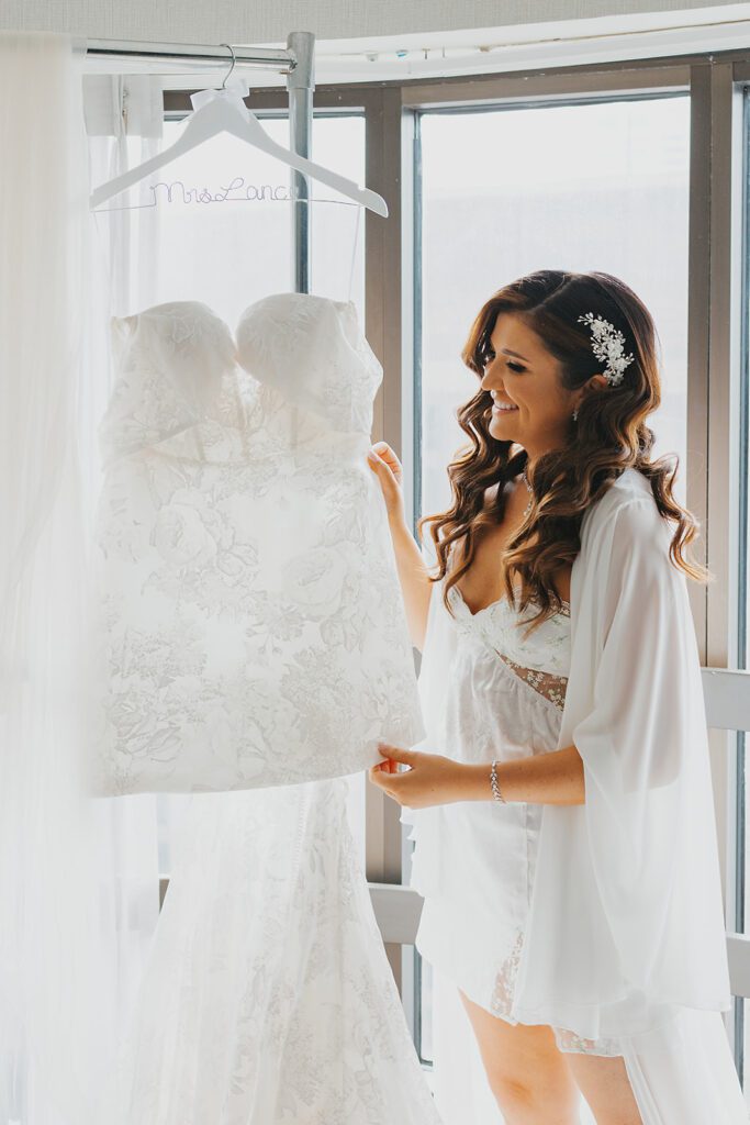 Bride and her wedding dress