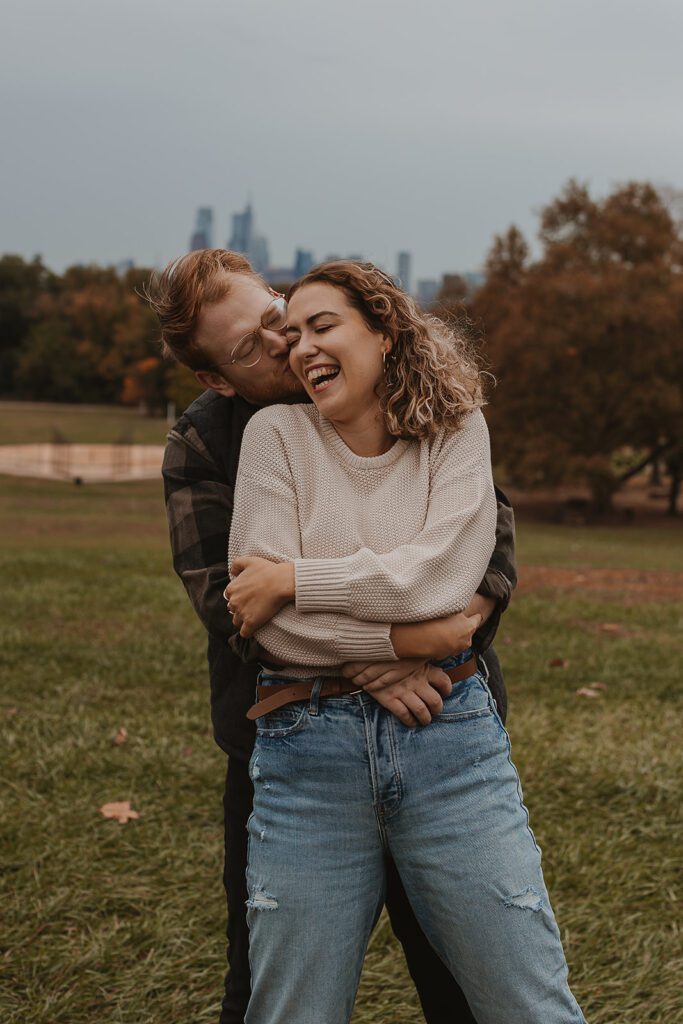 Fun and playful engagement photos in philadelphia