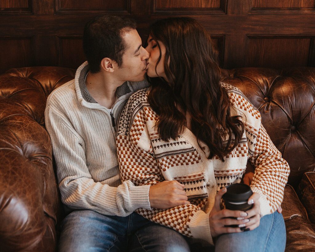 Fun and playful winter engagement photos in philadelphia