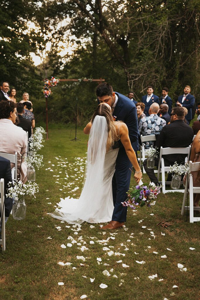 Intimate backyard wedding ceremony in NJ