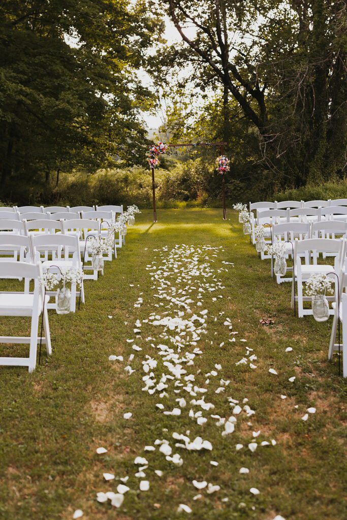 Intimate backyard wedding ceremony