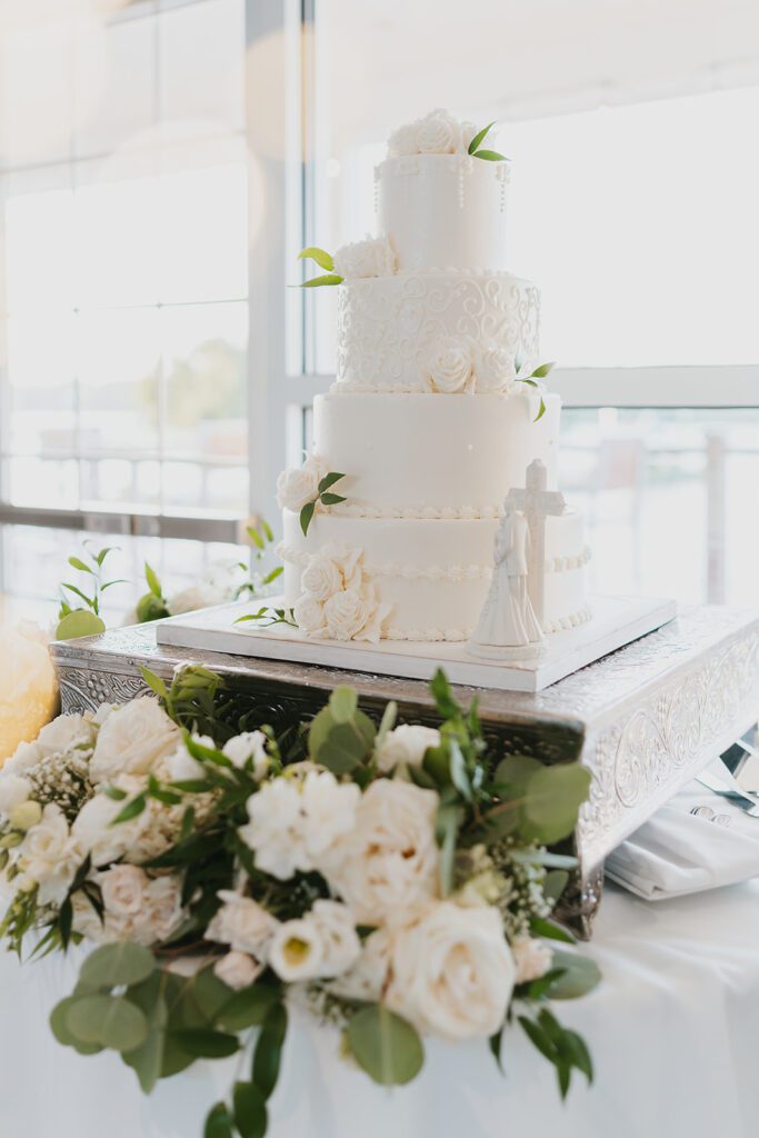 Elegant four tier wedding cake