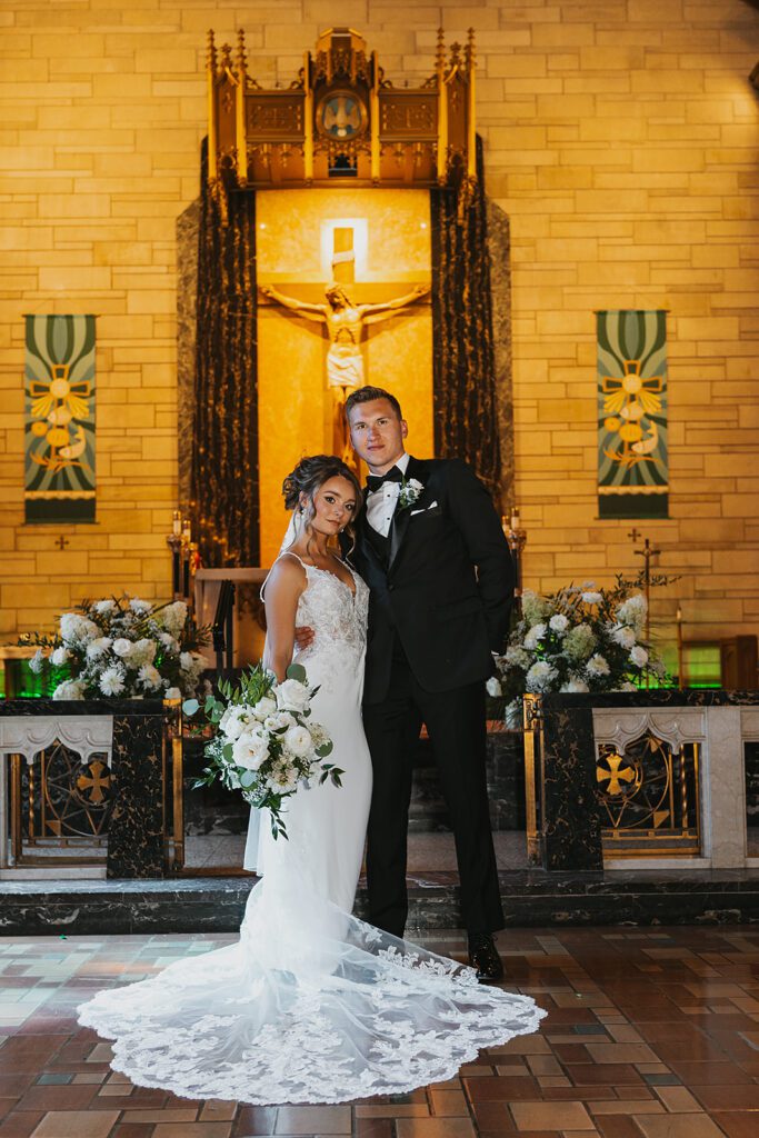 Church wedding portrait