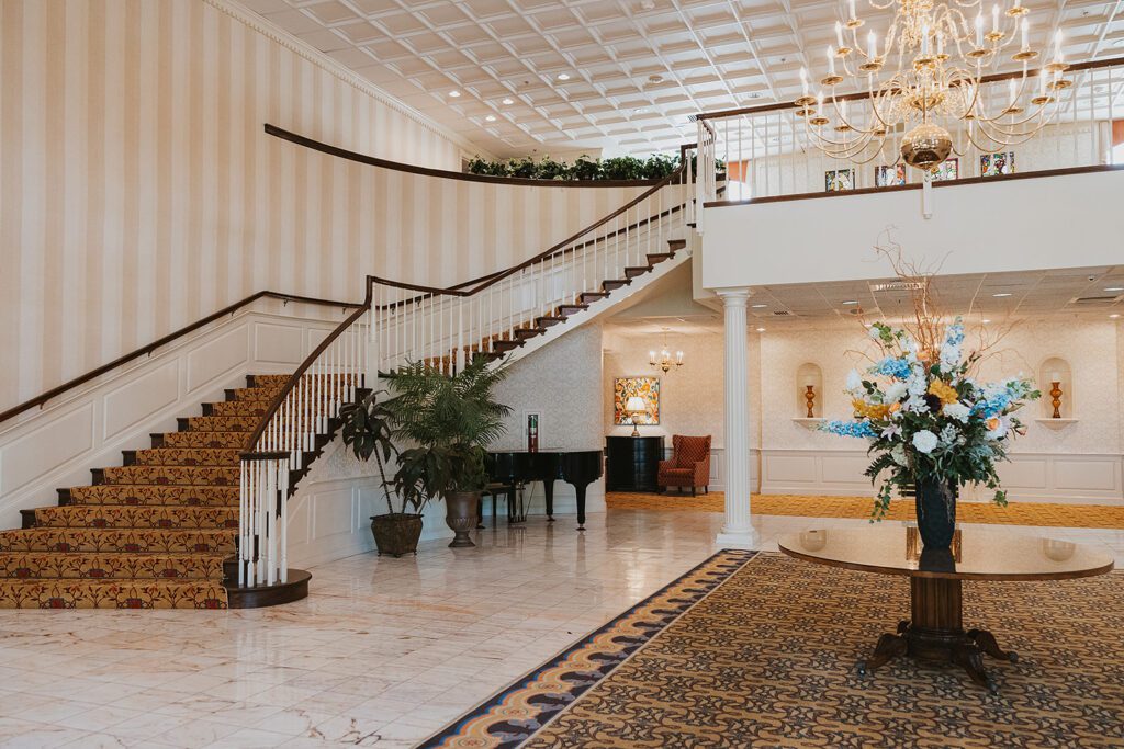 The Spring Hill Manor lobby staircase