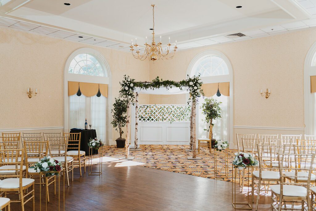 Elegant ceremony set up at The Spring Hill Manor