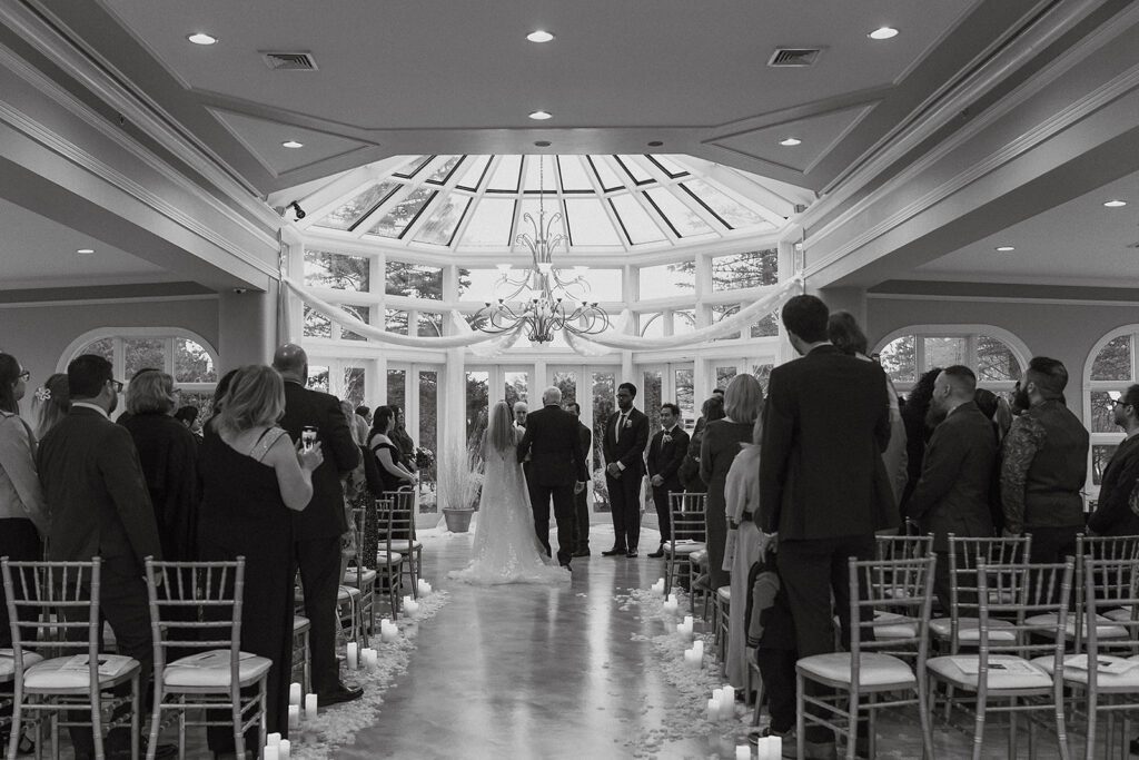 elegant and intimate wedding ceremony at the birch hill estates