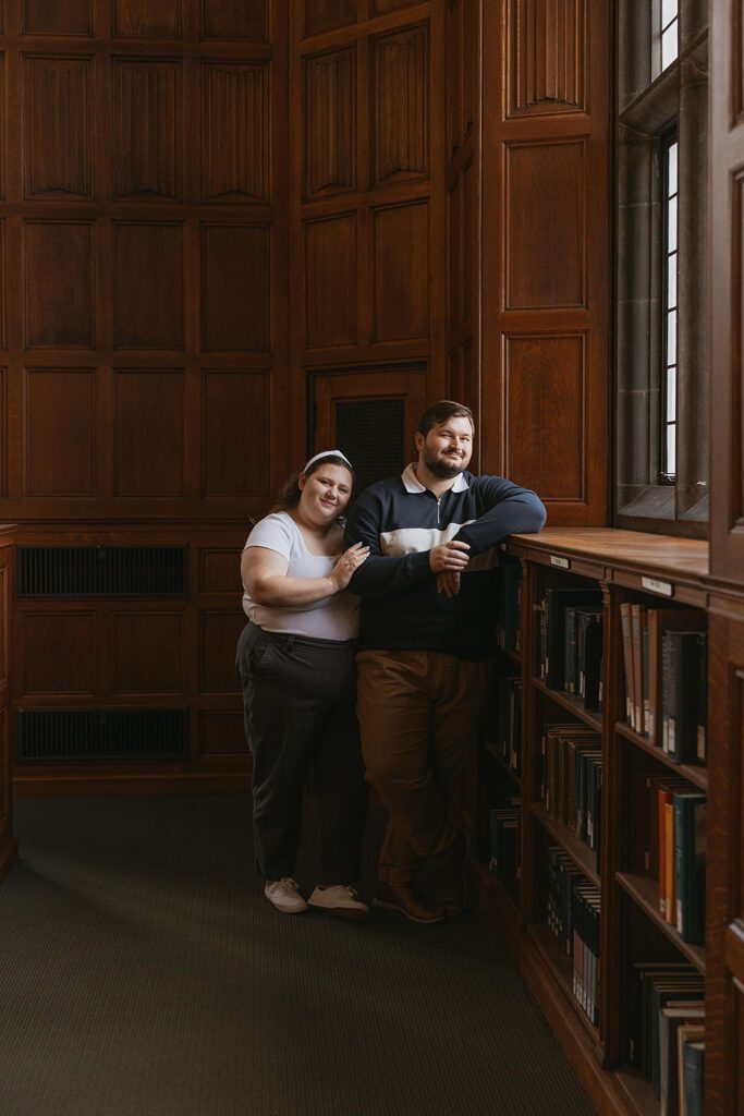 moody library engagement photos at Lehigh University