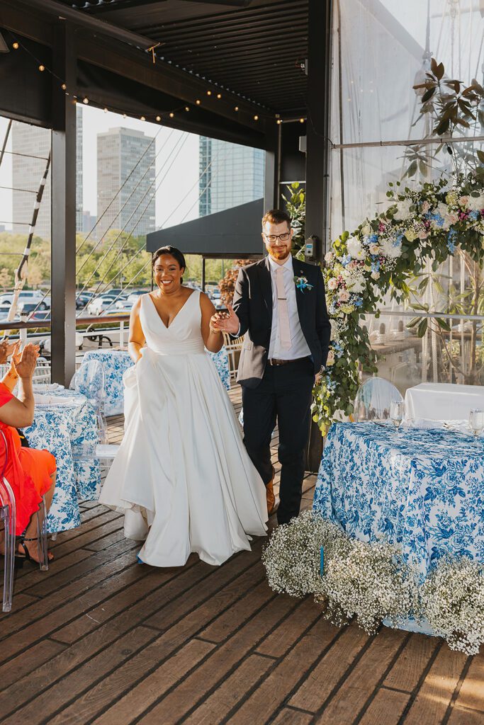 bride and groom dancing at their wedding reception