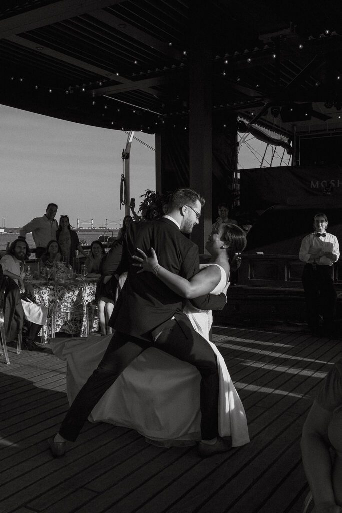 bride and groom first dance