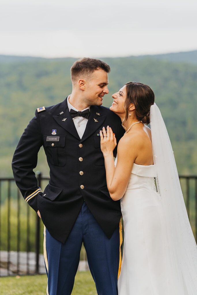 beautiful bride and groom during their Stroudsmoor Country Inn wedding