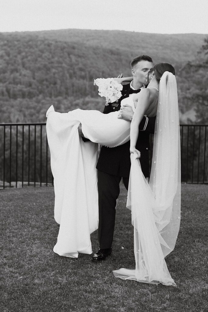 beautiful bride and groom during their Stroudsmoor Country Inn wedding